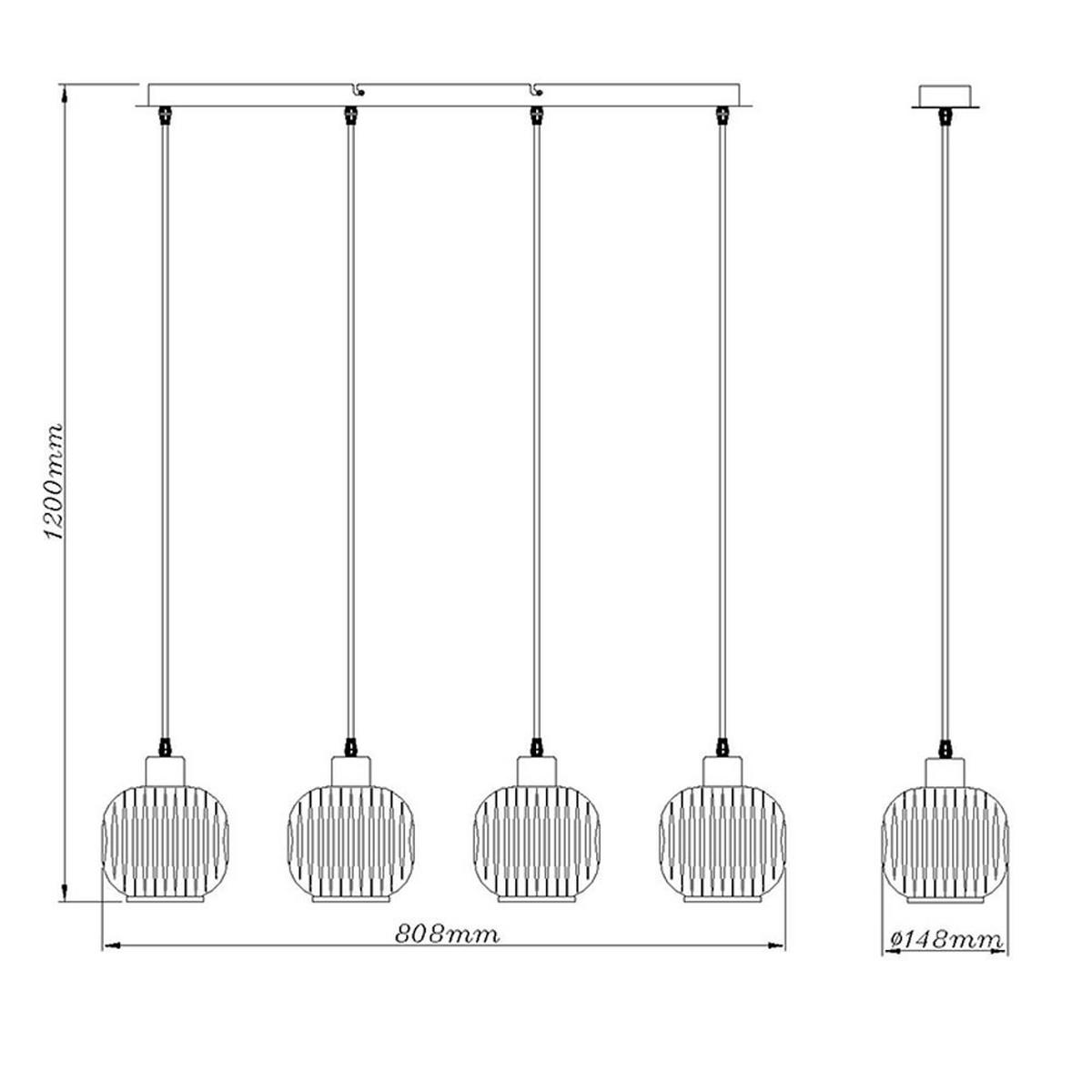 HÄNGELEUCHTE Glas Rauch Grau - Grau, Glas (80.8/15/120cm) - Nowa