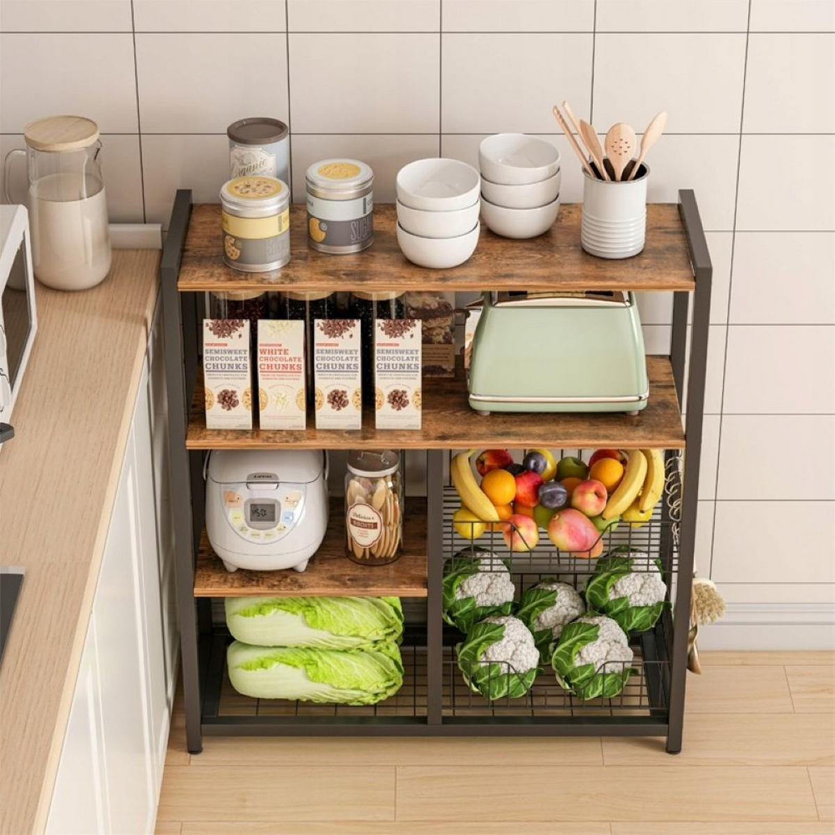 KÜCHENSCHRANK, braun 80/35/95 cm - Braun, Holzwerkstoff (80/95/35cm)