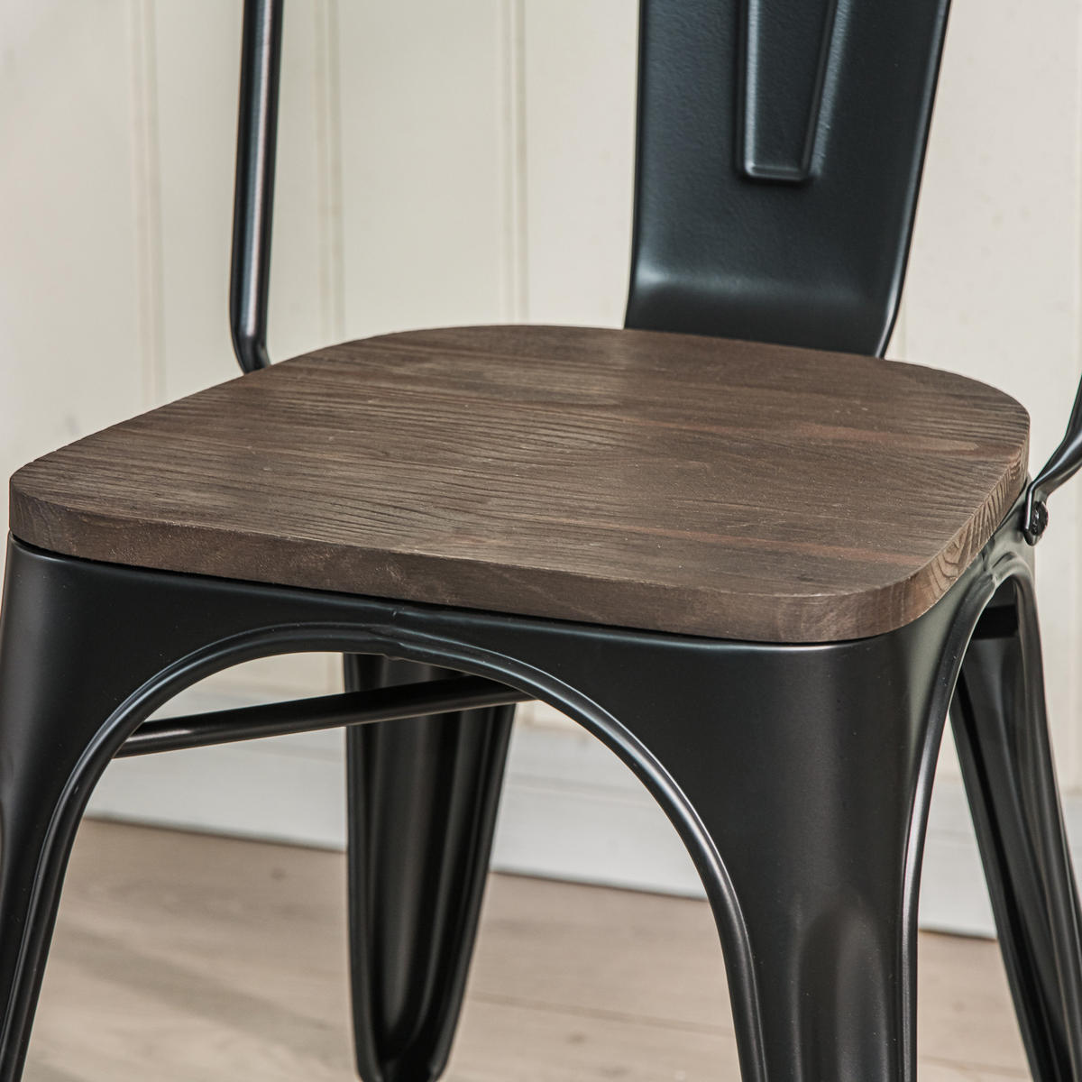 STUHL 4er-Set Holz Schwarz - Schwarz, Holz (44/82.5/55cm) - Nordlys