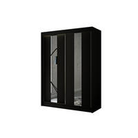 KLEIDERSCHRANK LUKIA - 150 cm - Schwarz - Schwarz, Holzwerkstoff (150/215/61cm) - ALTDECOR