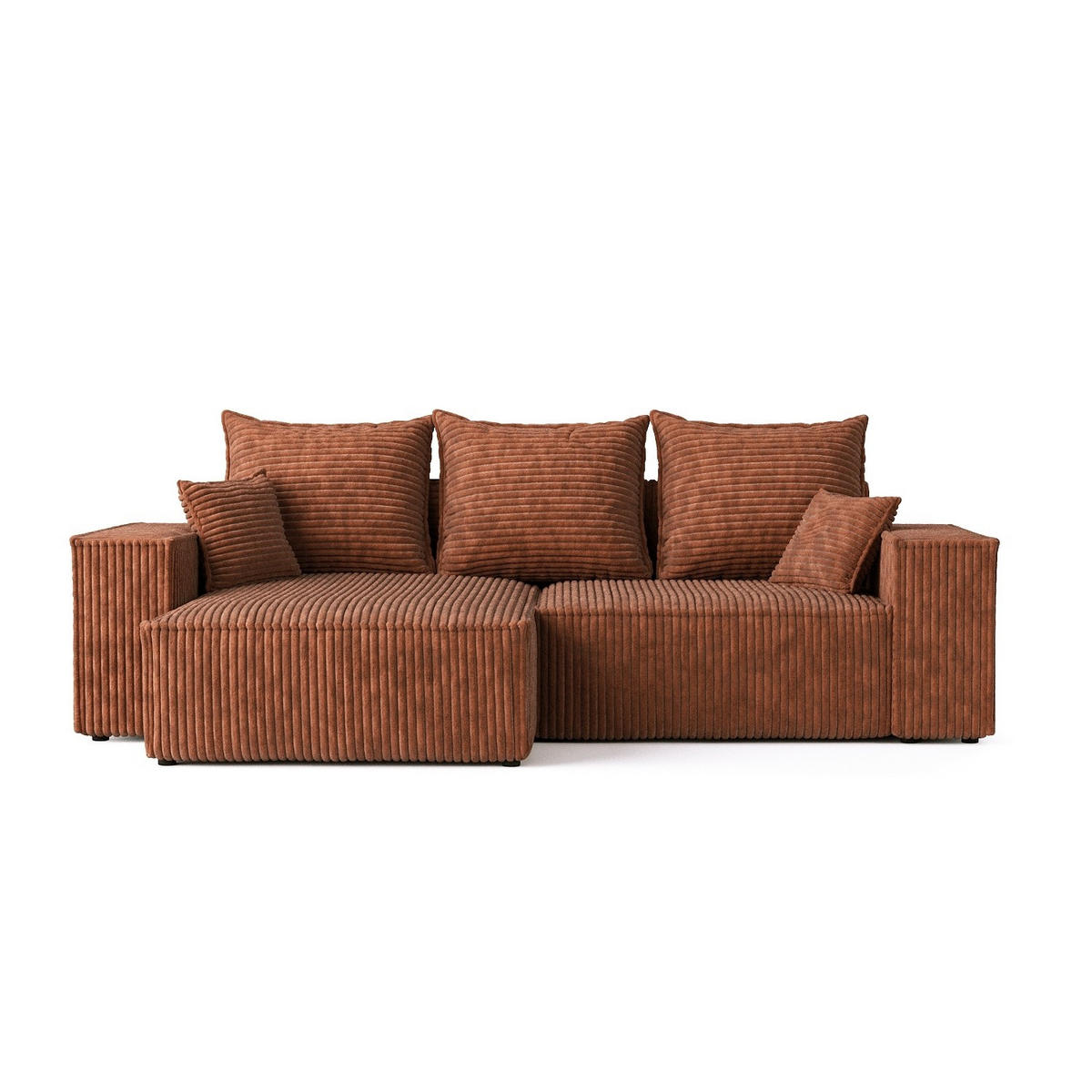 ROHOVÁ SEDAČKA SENSO, textil, Měděná - černá/měděná, dřevo/kompozitní dřevo (255/148cm) - AltaBeds