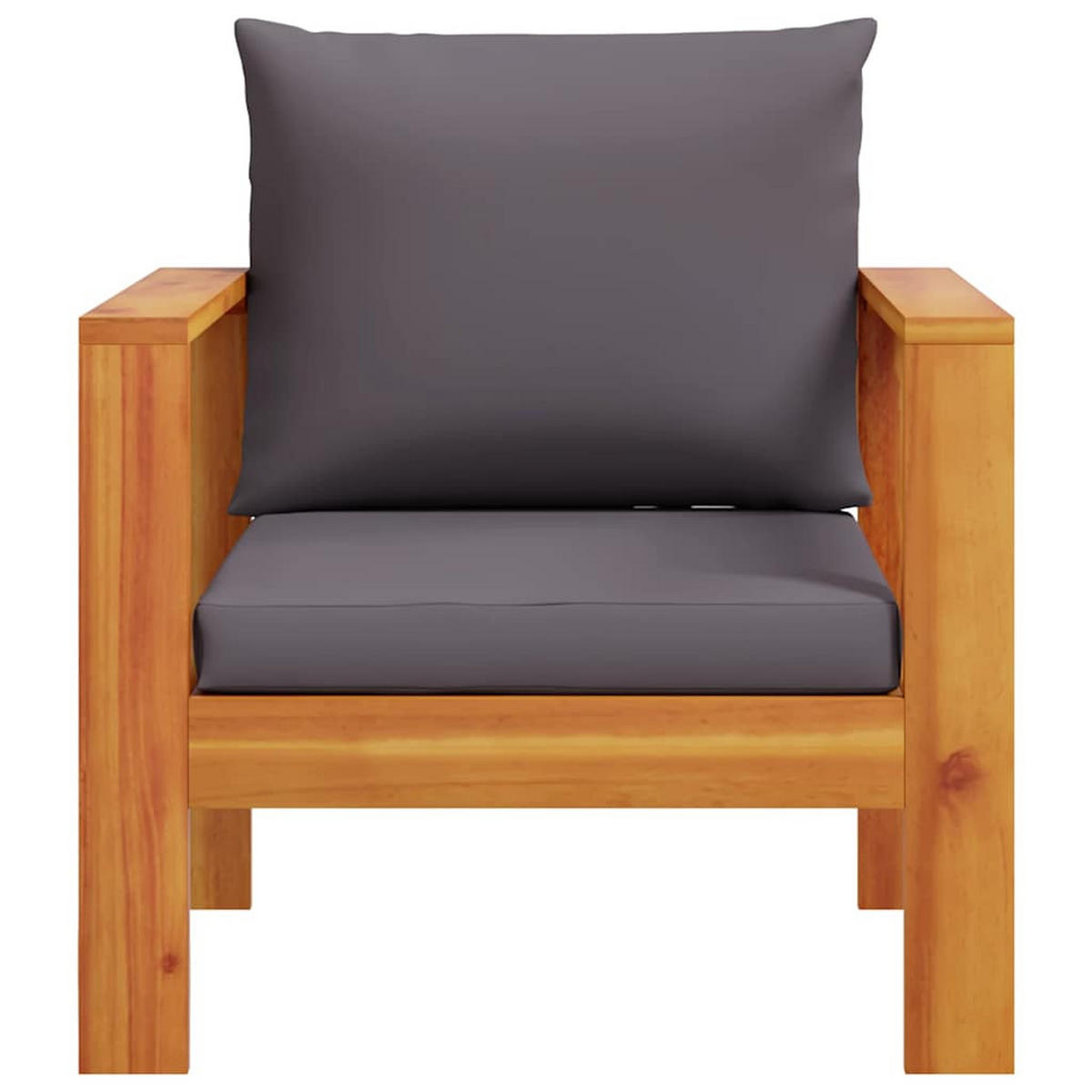 GARTENSESSEL Mit Kissen Massivholz Akazie - Dunkelgrau, Holz (68/64/68cm) - vidaXL