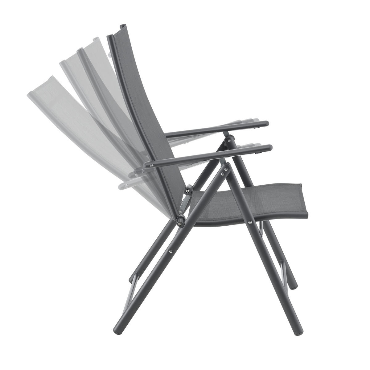 GARTENSTUHL-SET 2 TLG. Kalamata - Dunkelgrau, Metall (57/105/68cm) - [en.casa]