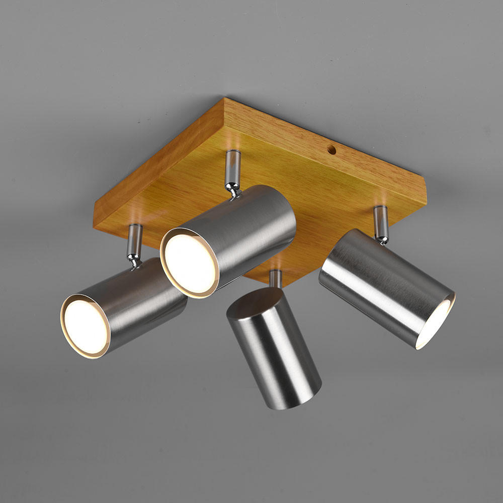 Thumbnail - Deckenleuchte, Braun, Holz, 22x16x22 cm, Lampen & Leuchten, Innenbeleuchtung, Deckenleuchten