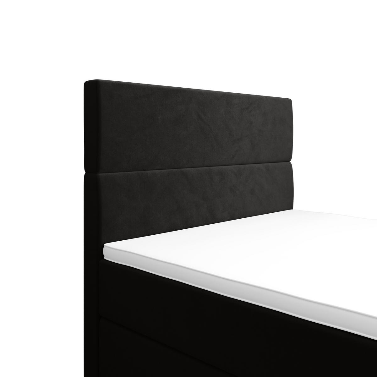 BOXBETT FLO PLUS 100x200 Itaka 27, mit Matratze H3, Bonell und Topper, Grau - Dunkelgrau, Holz/Textil (100/200cm) - Bedante