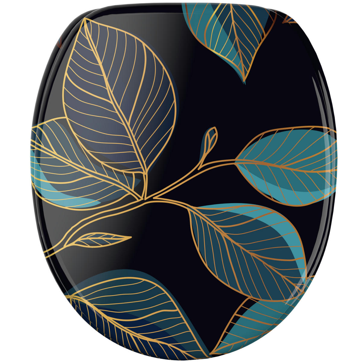 WC Sitz mit Absenkautomatik Tavira - Schwarz, Holzwerkstoff (38/6/47cm) - Sanilo