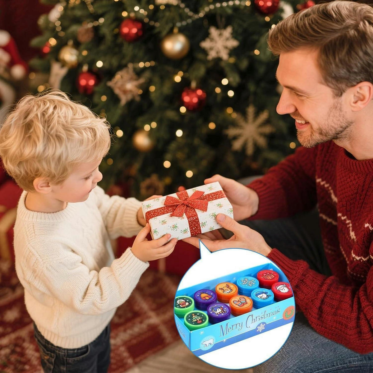 STEMPELSET Kinder Weihnachten 10 Stück - Multicolor, Kunststoff (1/1/1cm)