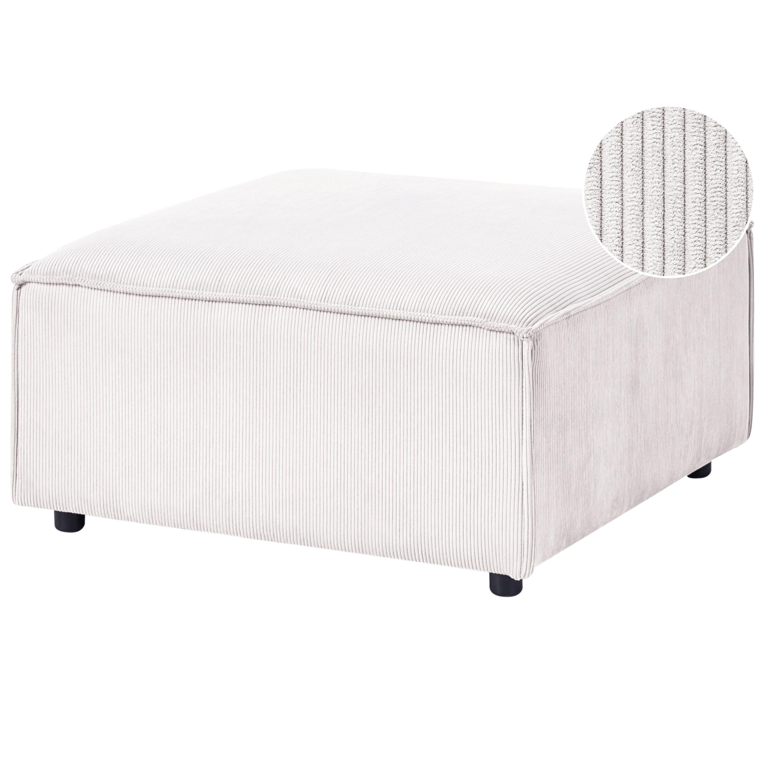 OTTOMANE Cord Cremeweiß Ardal - Creme, Textil (86/45/86cm) - Beliani