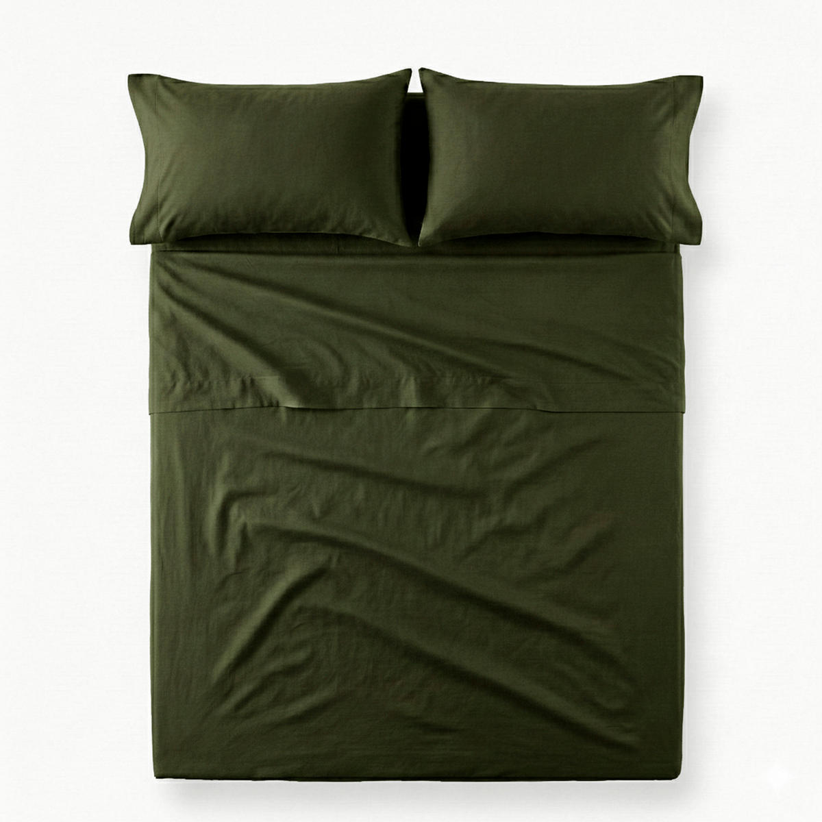 OBERBETTLAKEN basic 210x270 cm olivgrün - Olivgrün, Textil (210/270cm) - Happy Friday