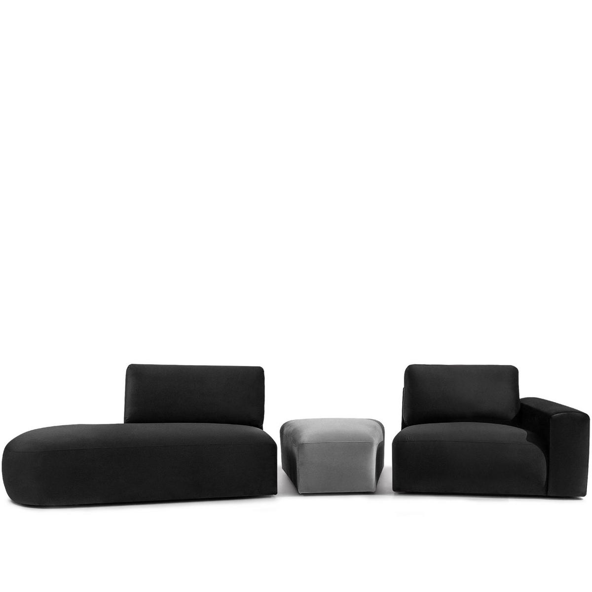 4-SITZER ECKSOFA ZUCCO Velour links, Dunkelgrau - Dunkelgrau, Textil (350/84/105cm) - KONSIMO®