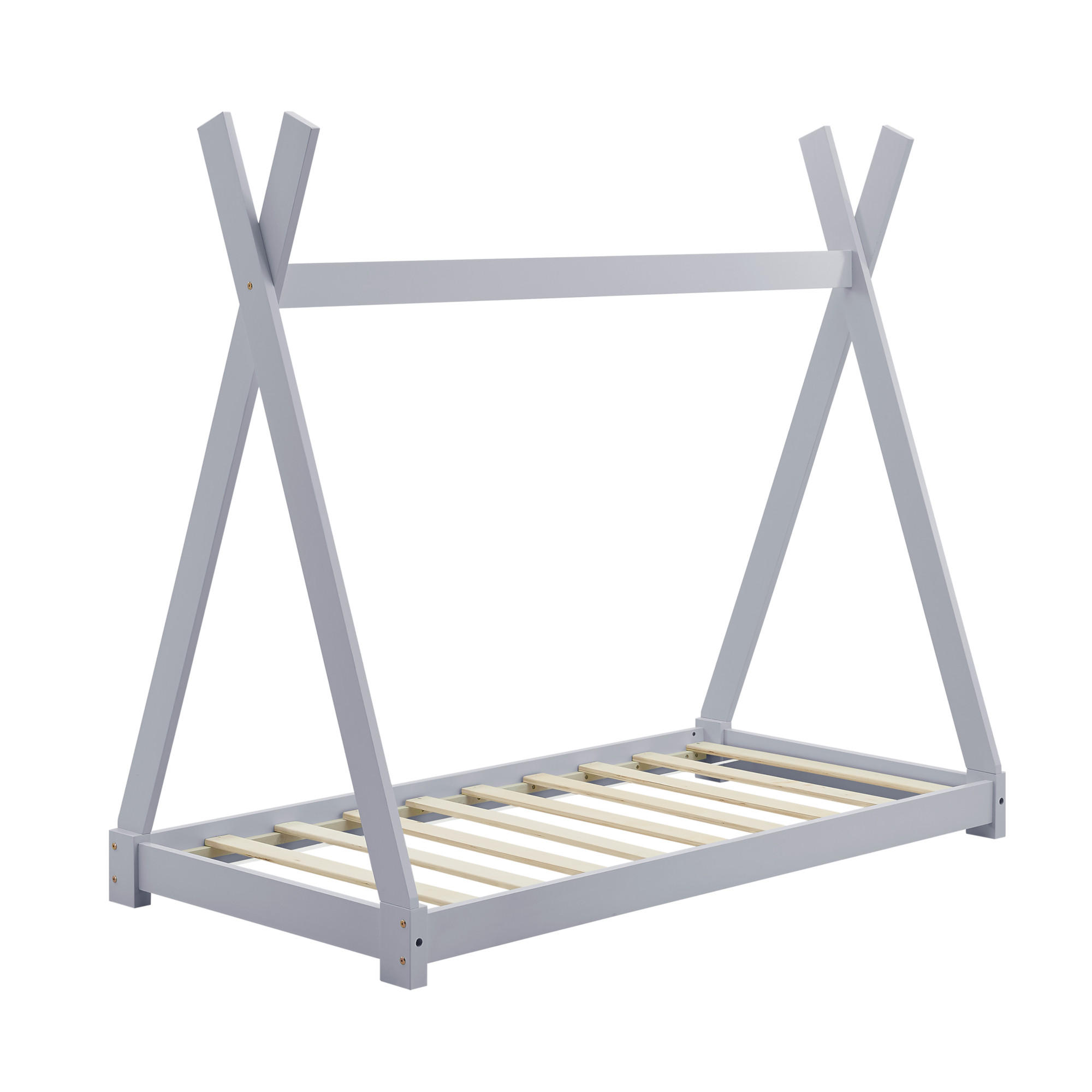 KINDERBETT Onejda - Hellgrau, Holz (80/160cm) - [en.casa]