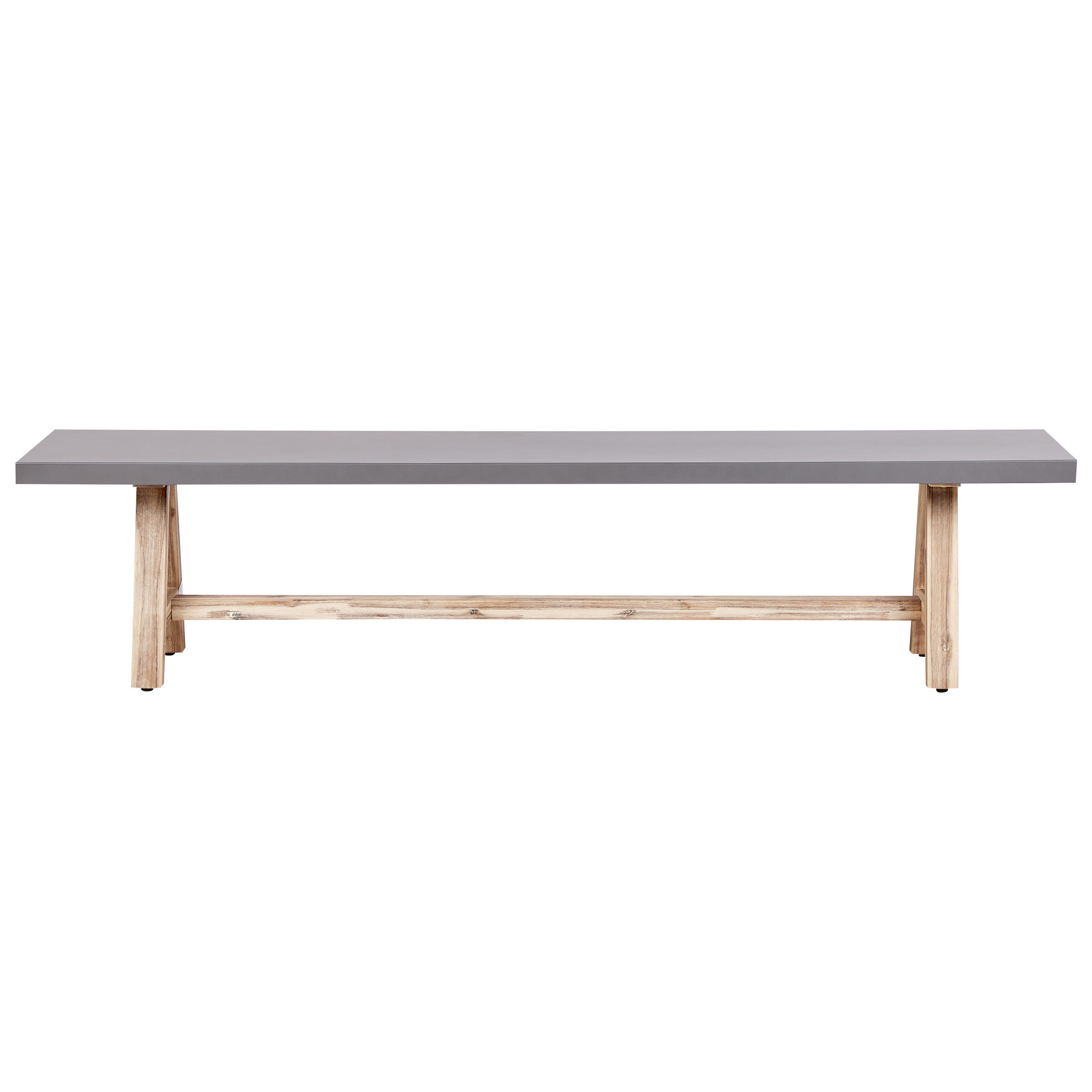 GARTENBANK 3-Sitzer Grau Tonnare - Hellbraun/Grau, Stein (200/45/40cm) - Beliani