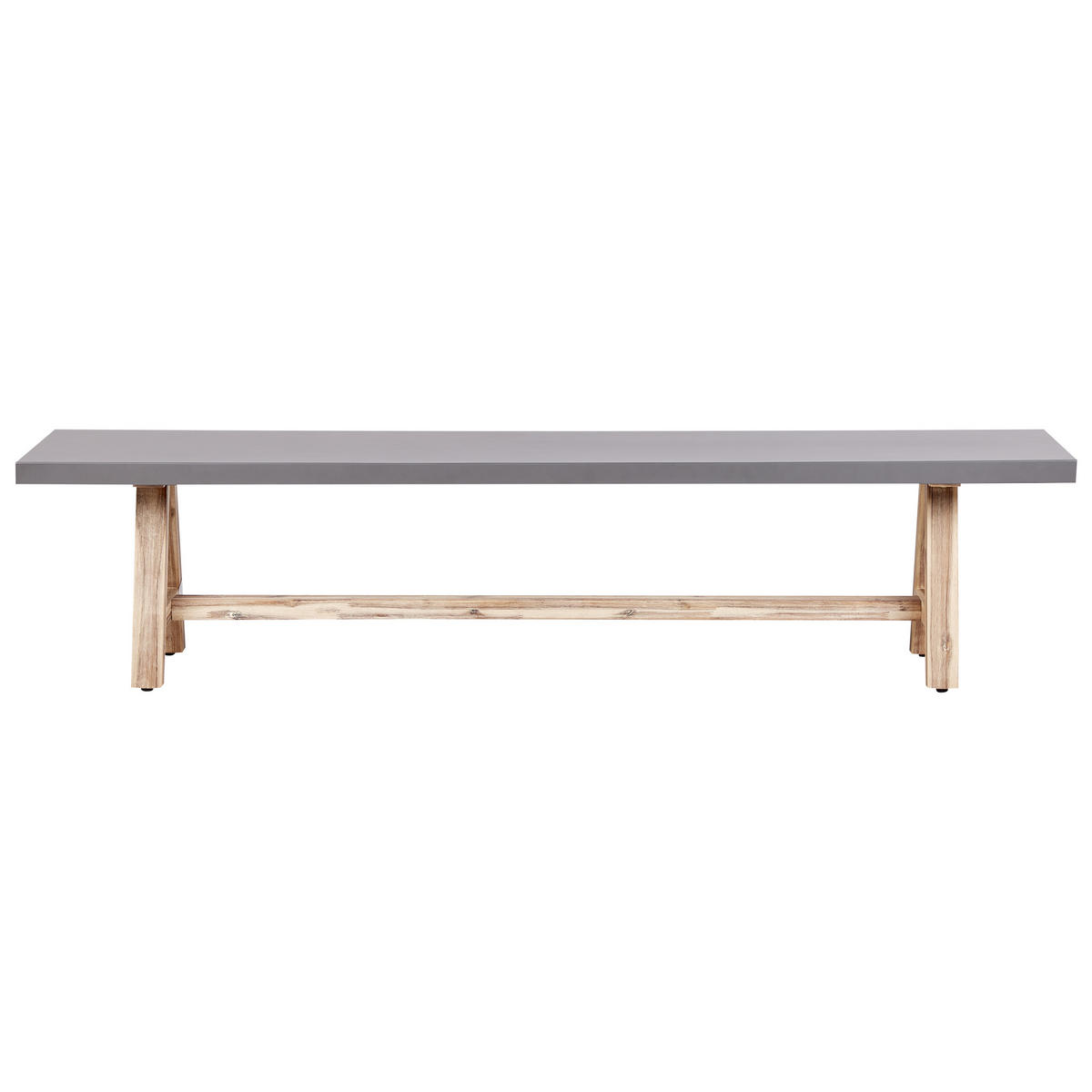 GARTENBANK 3-Sitzer Grau Tonnare - Hellbraun/Grau, Stein (200/45/40cm) - Beliani