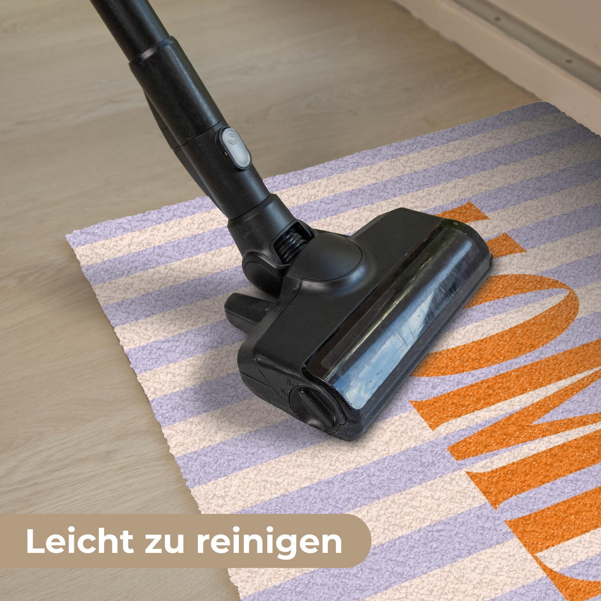 FUSSMATTE Lila – Orange – Streifen – Startseite 60x40 cm - Flieder, Kunststoff (60/0.4cm) - MuchoWow