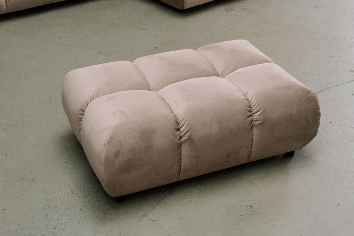 HOCKERBANK VIVIEN Braun Velvet - Dunkelbraun/Braun, Textil (108/41/73cm) - KAWOLA