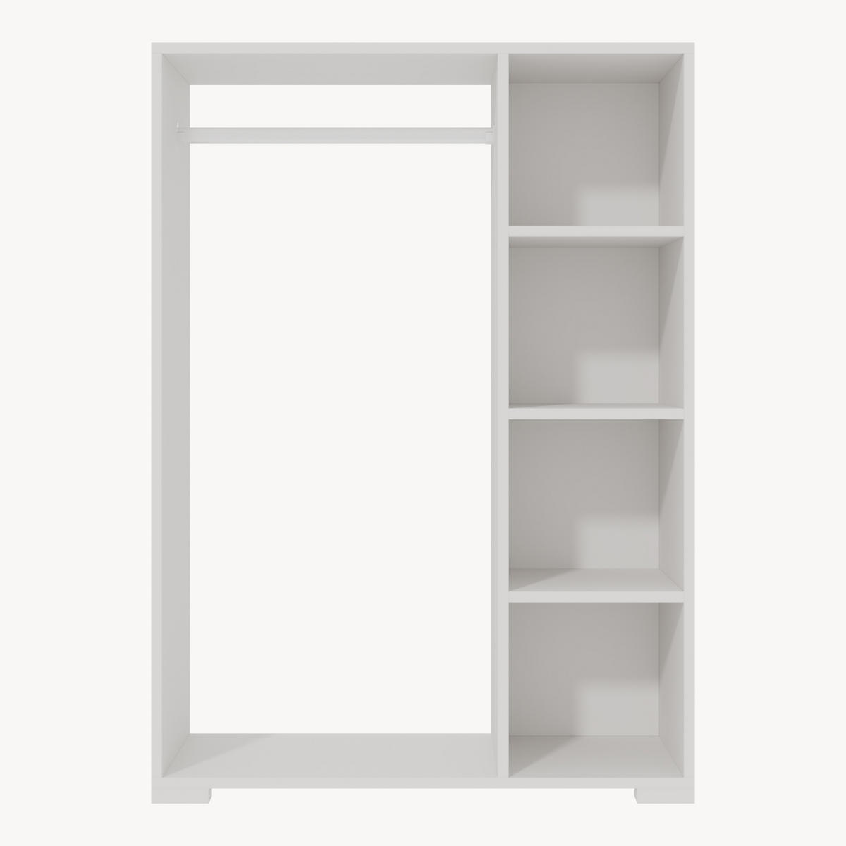 KLEIDERSCHRANK Nesbyen - Weiß, Holzwerkstoff/Kunststoff (90/126/30cm) - [en.casa]