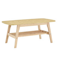COUCHTISCH DE-37426 rechteckig mit zweistöckigem Stauraum Naturholz - Naturfarben, Holz (100/48/42.5cm) - ComfortXL