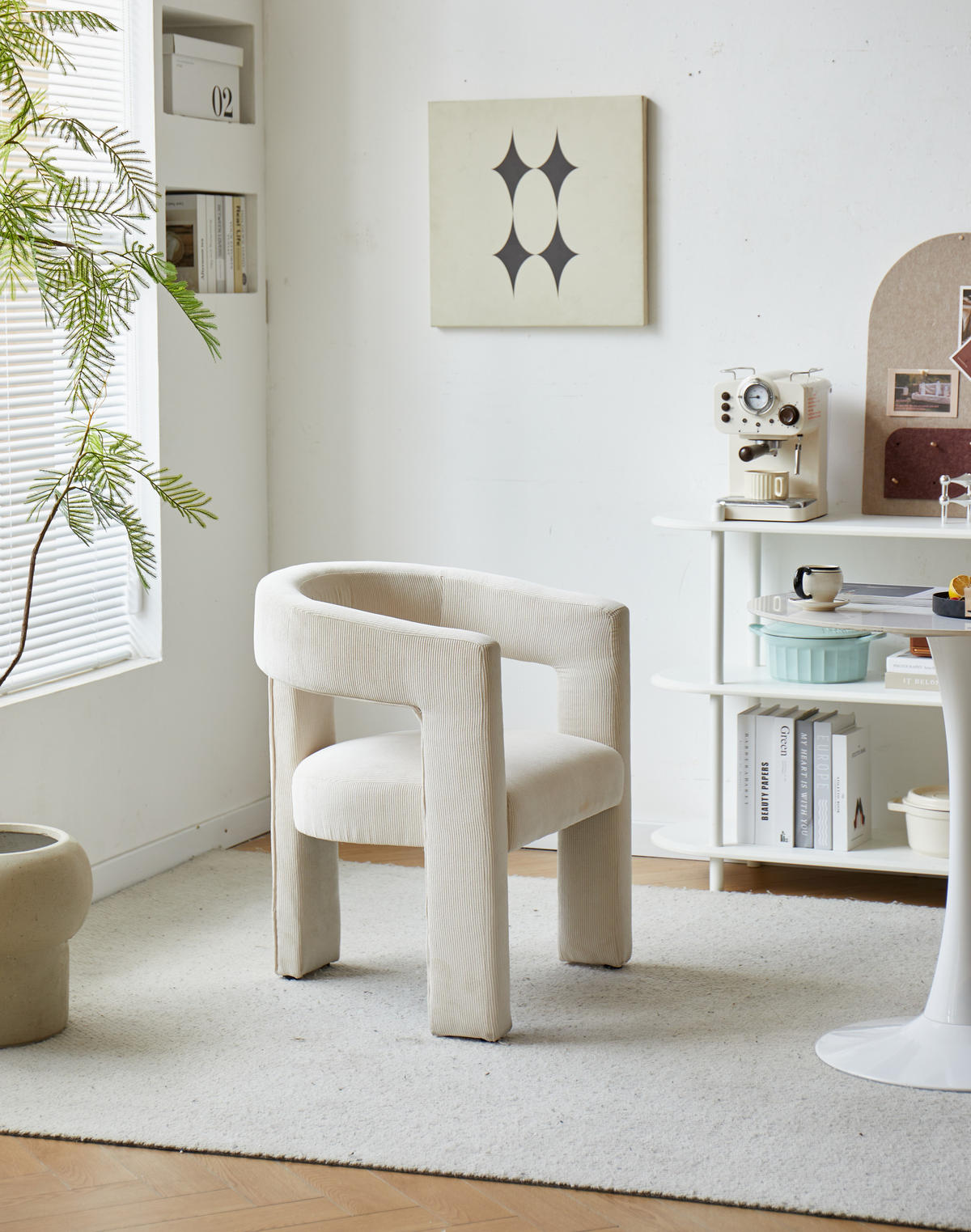 SESSEL Samt Beige - Beige, Textil (66/75/58cm) - Nordlys