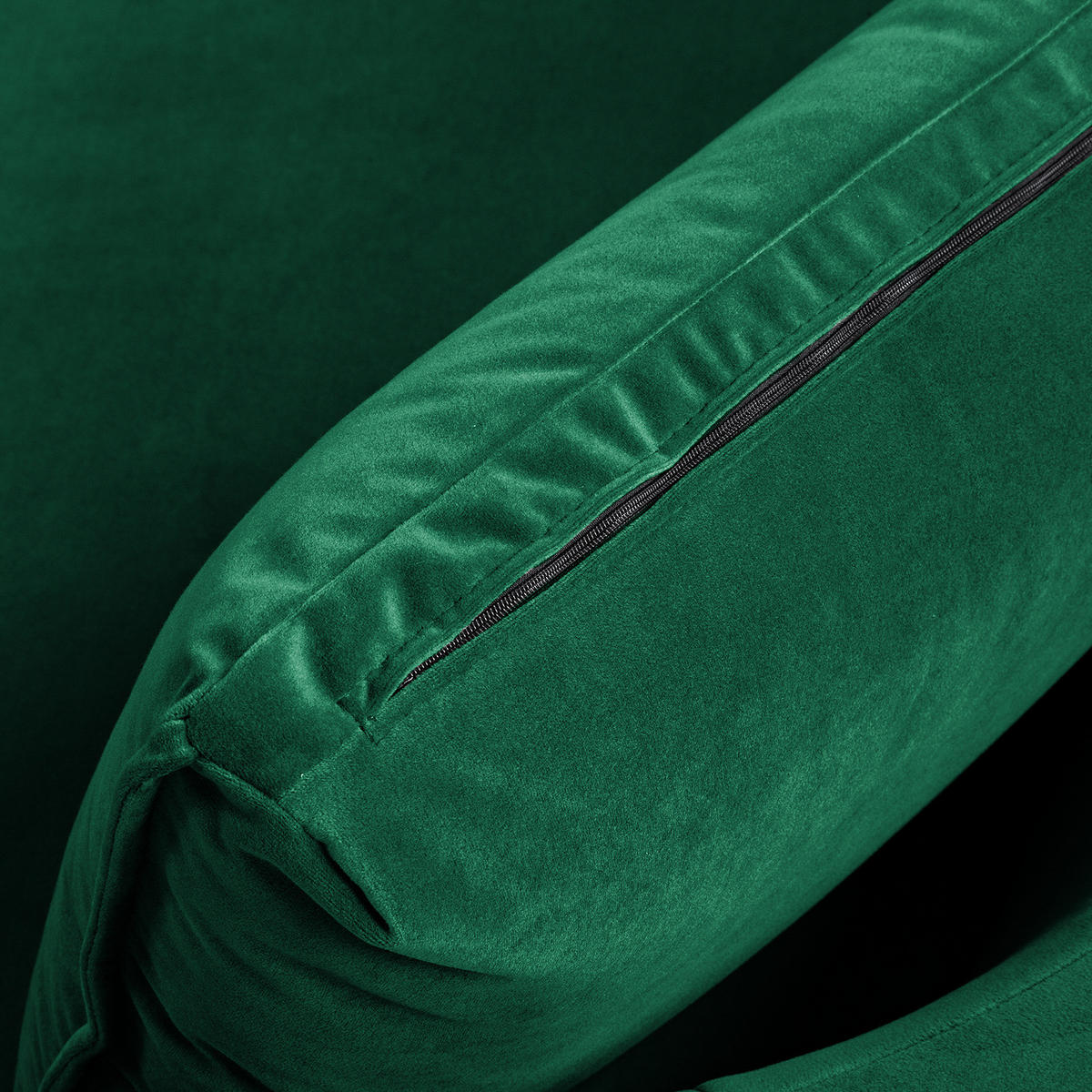 OTTOMANE - modular - Dunkelgrün/Schwarz, Kunststoff/Textil (196/82/146cm) - home24