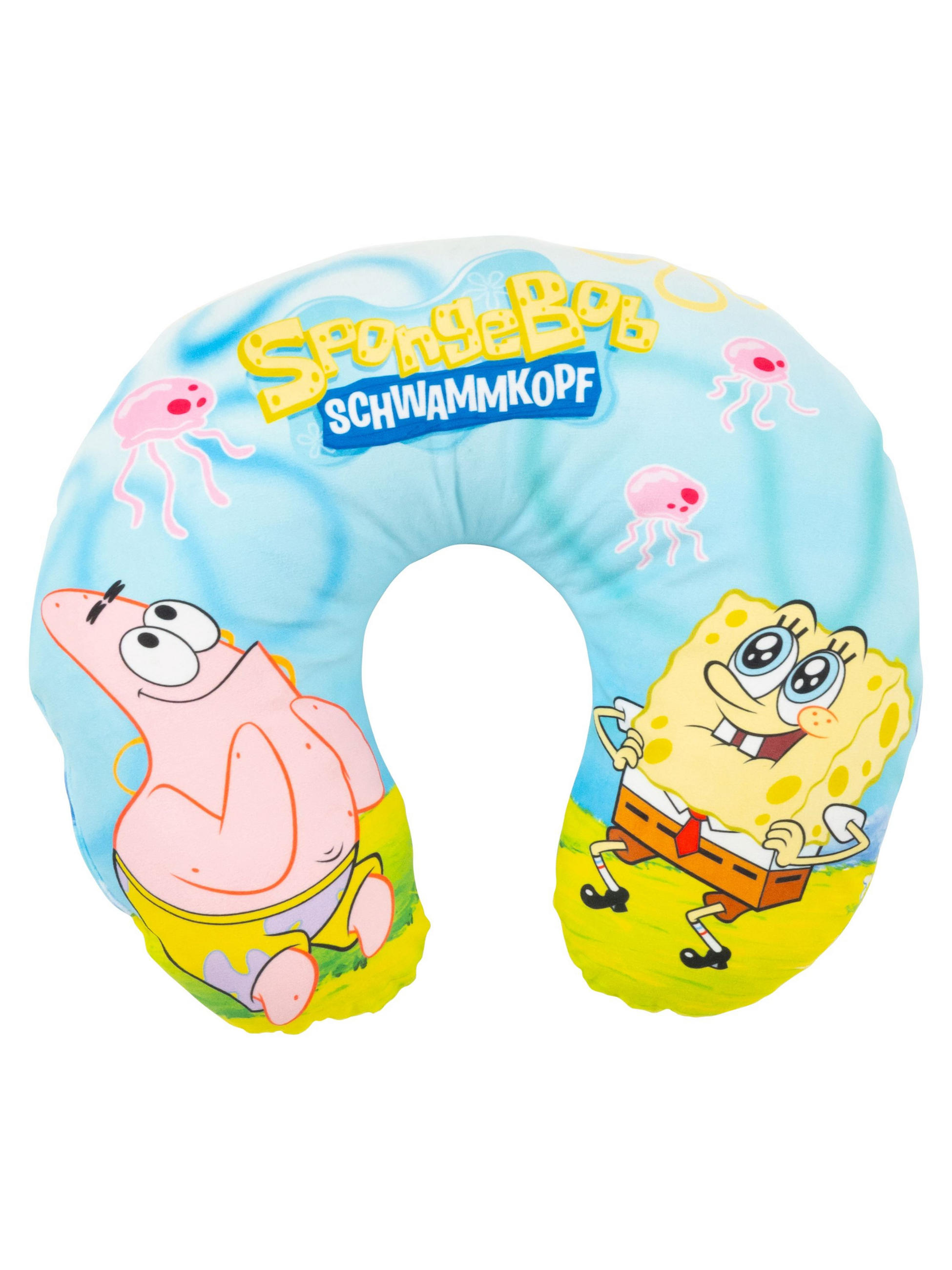 NACKENKISSEN Spongebob Schwammkopf 35 x 30 cm - Multicolor, Textil (35/30cm)