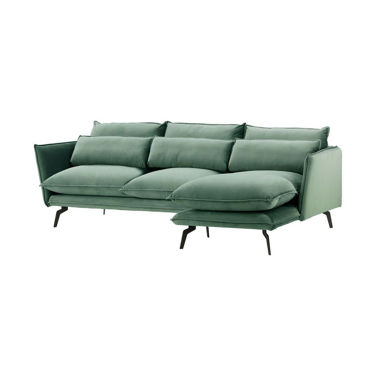 ECKSOFA Layla Rechts-Velluto 12 - Blau, Holz/Textil (278/160cm)
