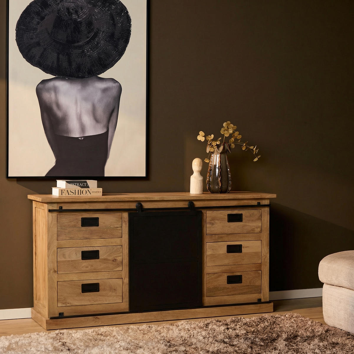 SIDEBOARD Fresno Braun 45/160/90 cm - Braun, Holz (160/90/45cm) - Starfurn