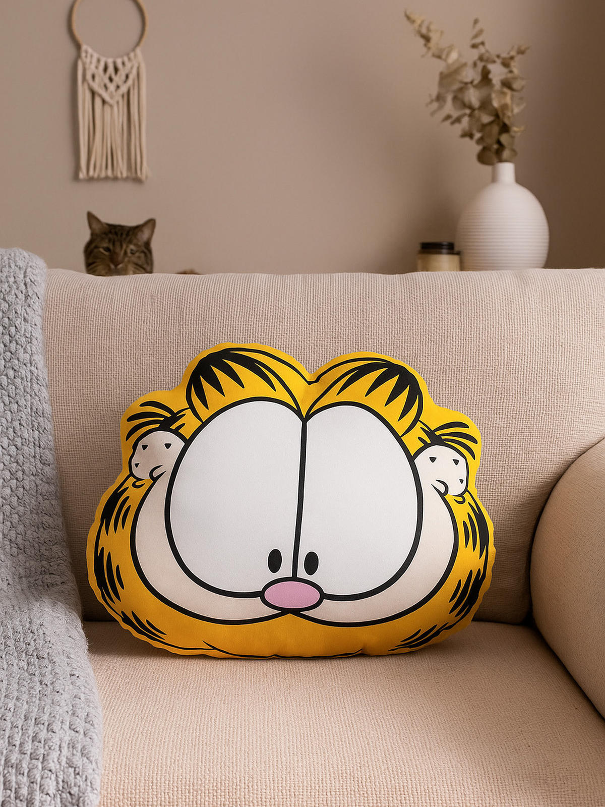 ZIERKISSEN Garfield Gelb 37 x 33 cm - Gelb, Textil (33/37cm) - United Labels