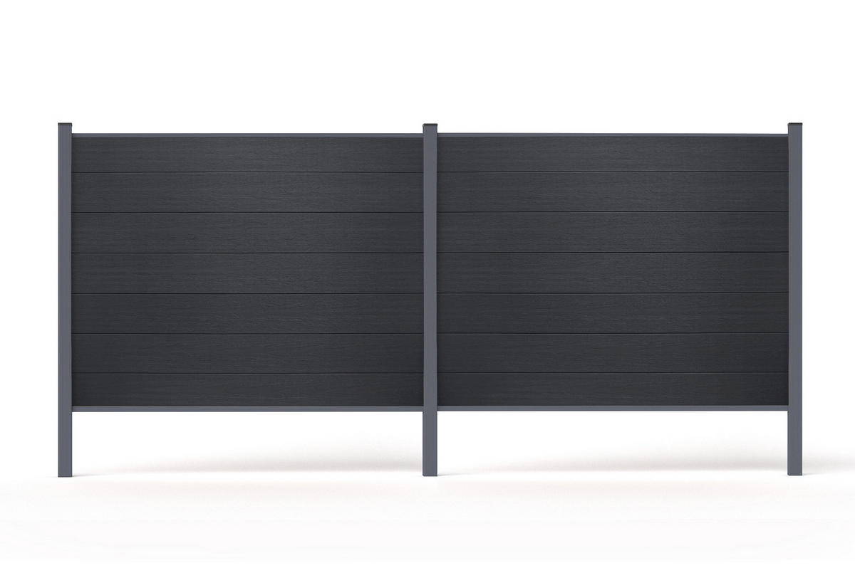 VERBUNDZAUN 2 m STOCKHORN H. 150 cm zum Einbetonieren, grau - Grau, Holzwerkstoff (200/150cm) - Casanoov