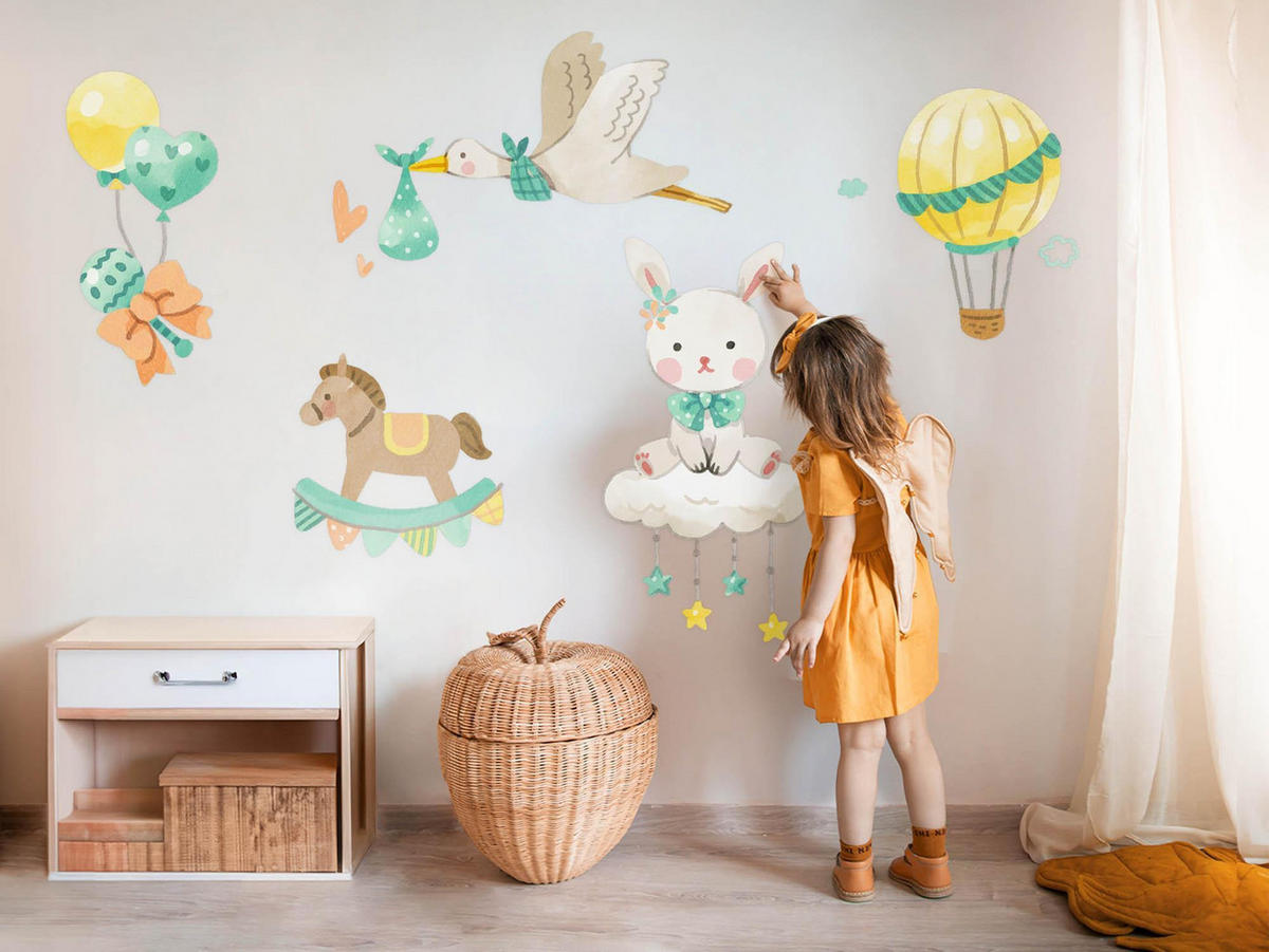 WANDAUFKLEBER 60x107cm - Spielzeug für Kleinkinder - Multicolor, Kunststoff (60/107/0.1cm) - Wallfluent