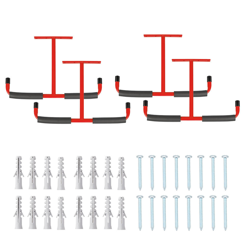 DECKENHAKEN 4 Stück T-förmige in Rot Vielseitig einsetzbar Belastbarkeit 43,5 x 29 cm - Rot, Metall (29/1/43.5cm) - Livingandhome