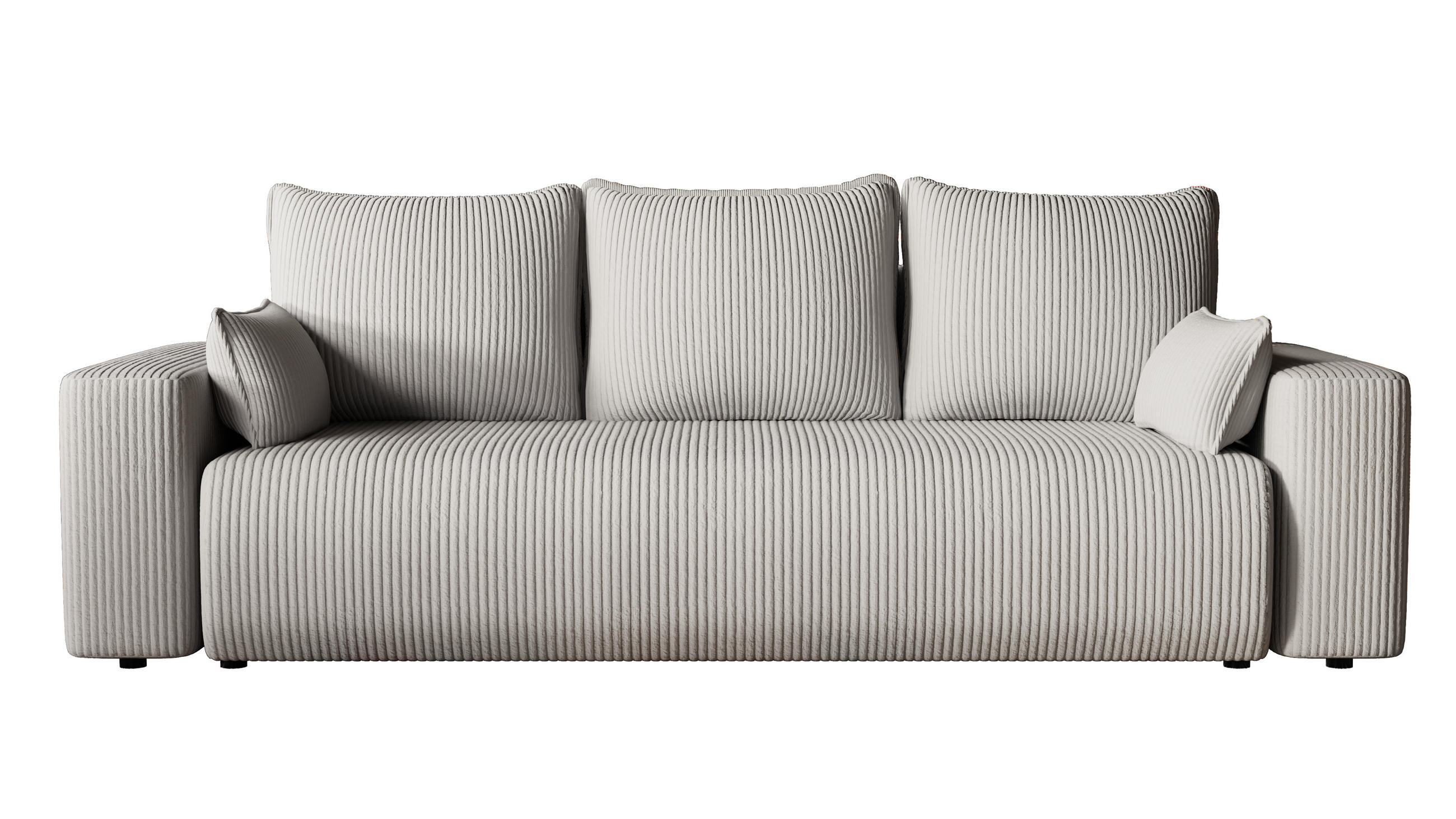 SOFA Bubi mit Bettkasten und Schlaffunktion, Cordstoff - Beige, Holzwerkstoff (242/85/95cm)