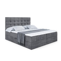 BOXBETT mit H3-Matratze und Lattenrost - BERO - 140x200 Dunkelgrau - Dunkelgrau, Holzwerkstoff (140/200cm) - ALTDECOR
