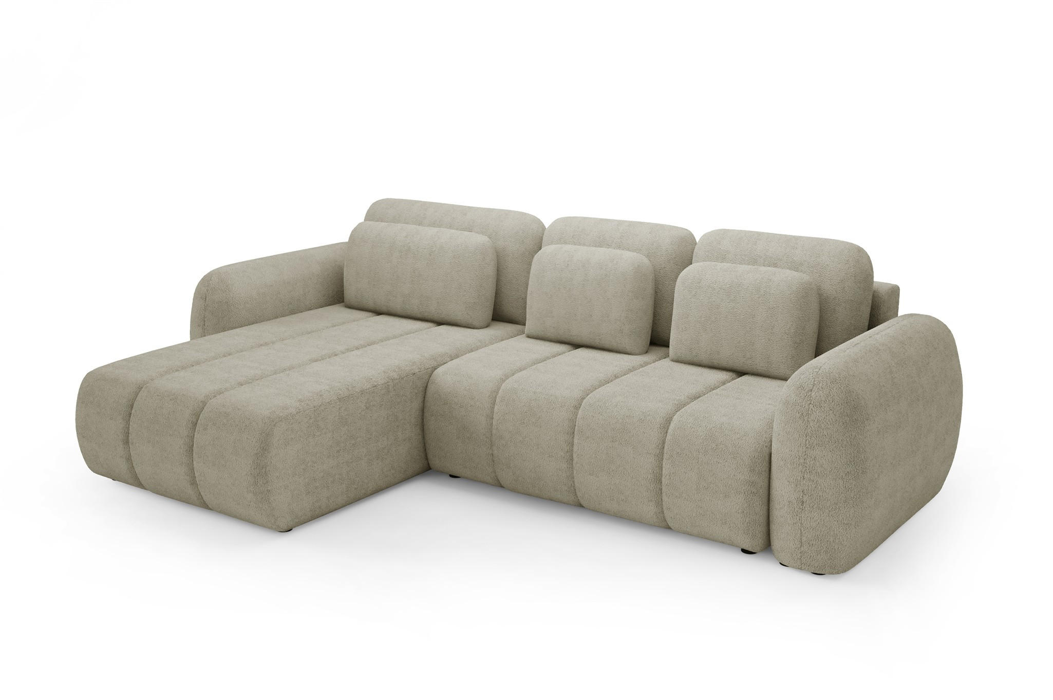 ECKSOFA Caria Mit Schlaffunktion - Creme, Holzwerkstoff/Textil (304/190cm) - Fun Möbel