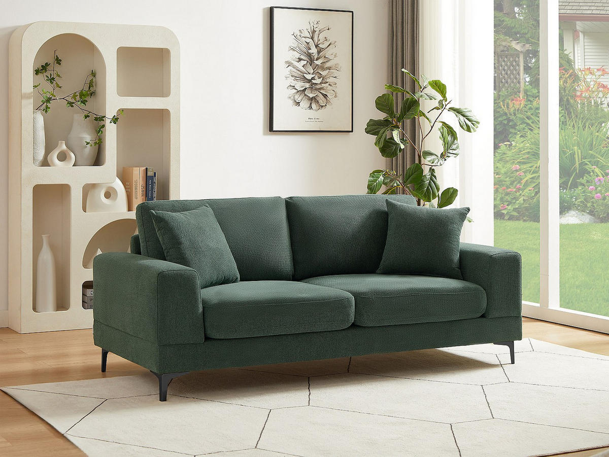 SOFA - 2 Personen - stoff - grün Jamolo - Grün, Textil/Metall (198/83/87cm) - Vente-Unique