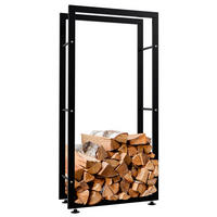 KAMINHOLZREGAL 60/25/125 cm Metall schwarz - Schwarz, Metall (60/125/25cm) - CLP