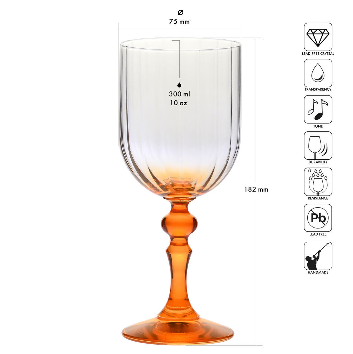 WEINGLÄSER, 2er-Set, 300 ml - Orange, Glas (0.3L) - Krosno Glass
