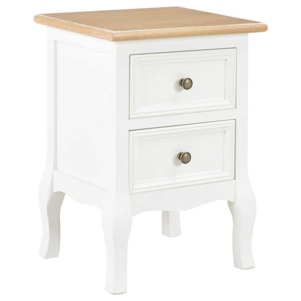 NACHTTISCHE 2Er Set Weiss 35/30/49 Cm Mdf - Weiß, Holzwerkstoff (30/49/35cm) - vidaXL