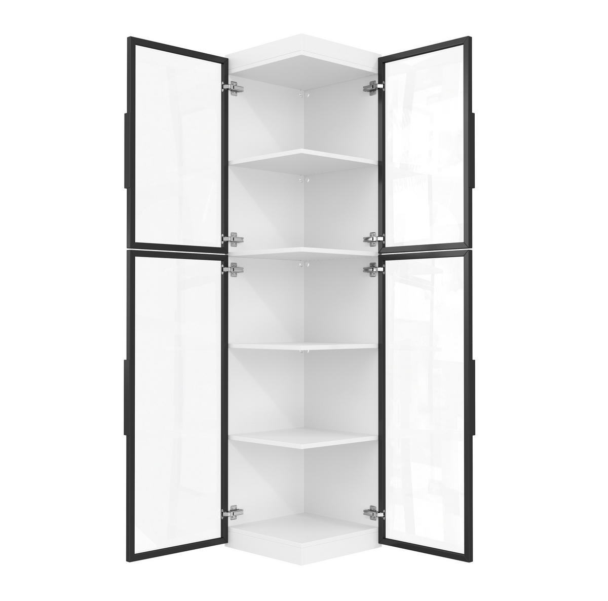 HIGHBOARD mit LED-Beleuchtung 40/40/170 cm in Weiß mit transparenten Acrylflächen - Weiß, Holzwerkstoff (40/170/40cm) - BEAOK