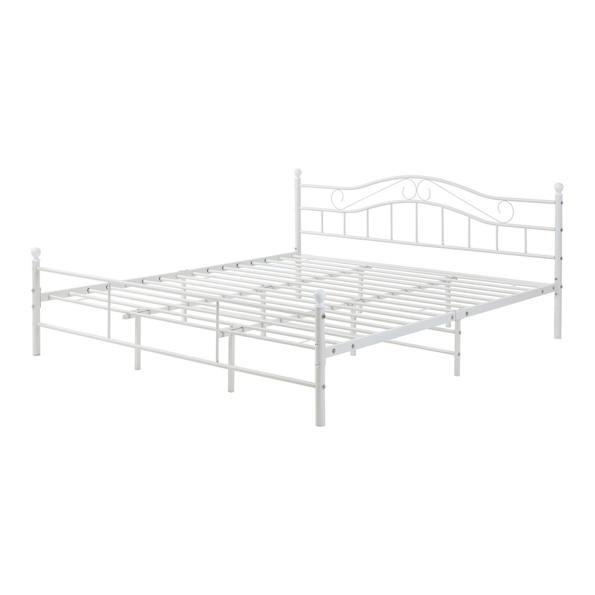 METALLBETT Florenz - Weiß, Metall (180/200cm) - [en.casa]