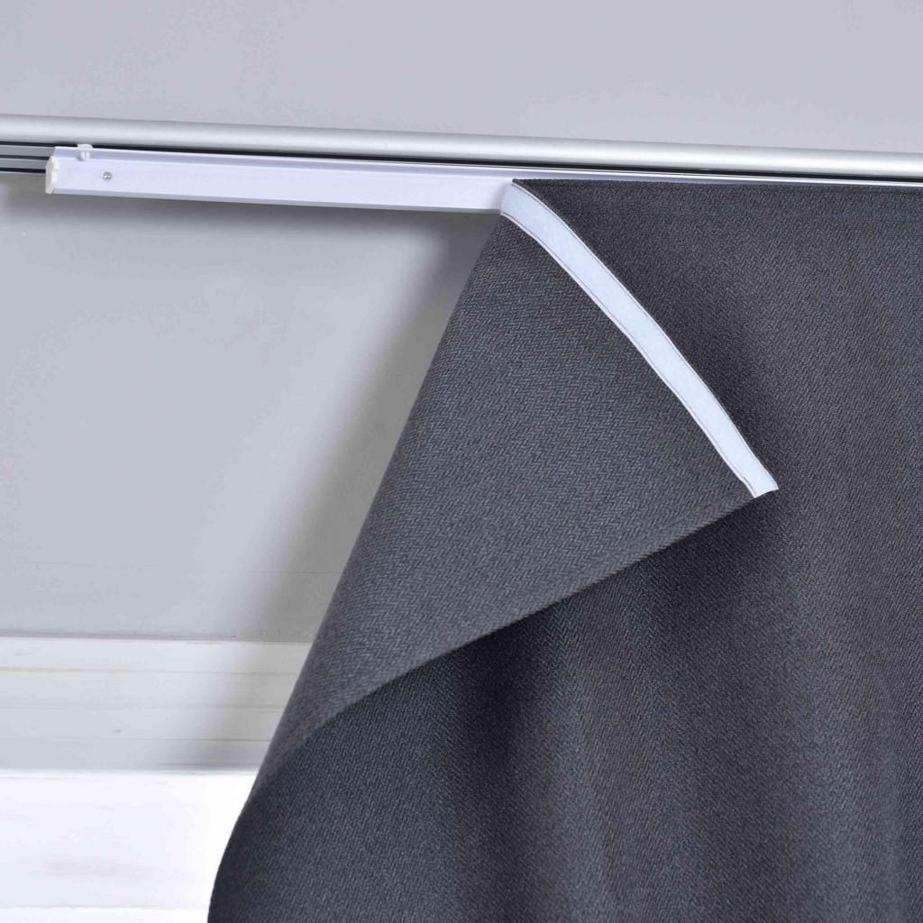 Thumbnail - Gardinenbox Vorhang, Dunkelgrau, Textil, 60x245 cm, Oeko-Tex® Standard 100, Wohntextilien, Gardinen & Vorhänge, Schiebeg...