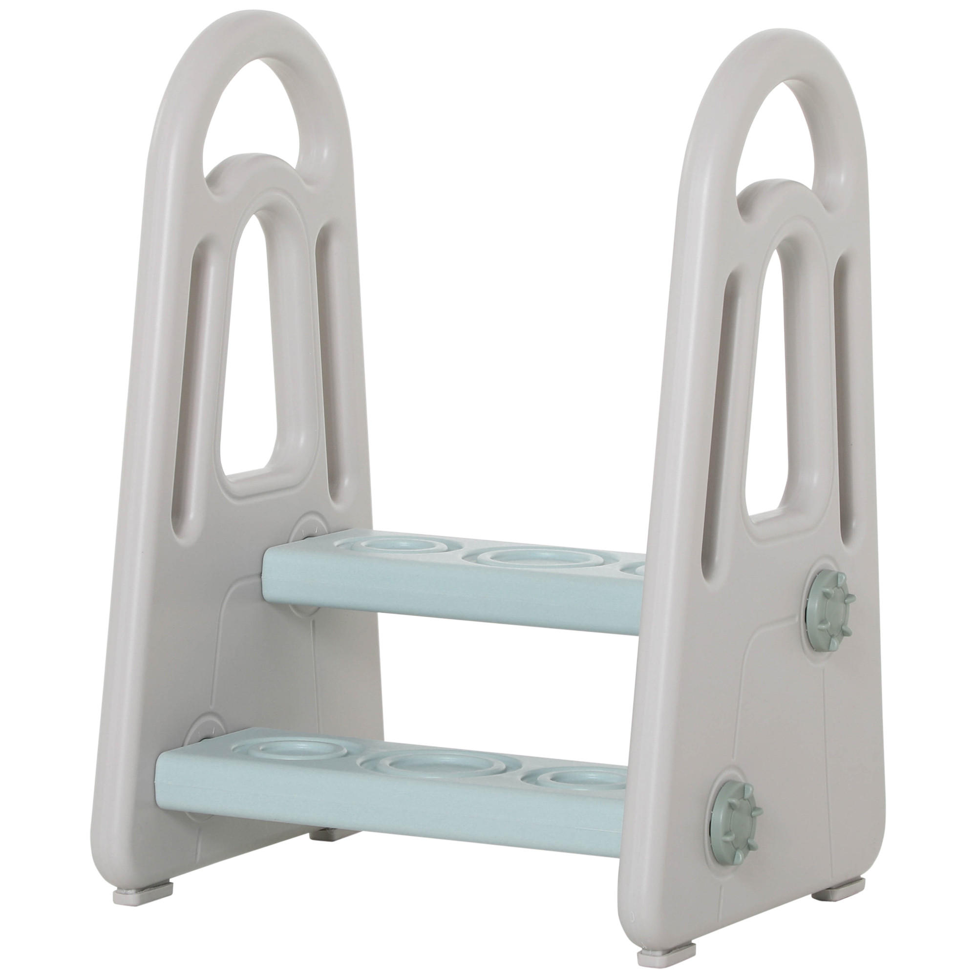 KINDER-TRITTHOCKER, Blau, HDPE, PP - Blau, Kunststoff (38.5/61/43.5cm) - HOMCOM
