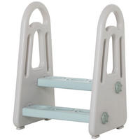 KINDER-TRITTHOCKER, Blau, HDPE, PP - Blau, Kunststoff (38.5/61/43.5cm) - HOMCOM
