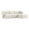 ECKSOFA Rechts Samt Stoff Beige - Creme/Schwarz, Holzwerkstoff/Kunststoff (248/166cm) - LaMiaSofa