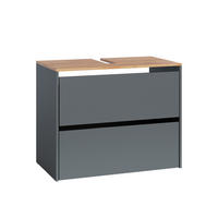 WASCHBECKENUNTERSCHRANK Viktor Anthrazit/Goldkraft Eiche 80.2 x 65 cm mit 2 Schubladen - Honigeiche/Anthrazit, Holzwerkstoff (80.2/65/45.5cm) - Vicco