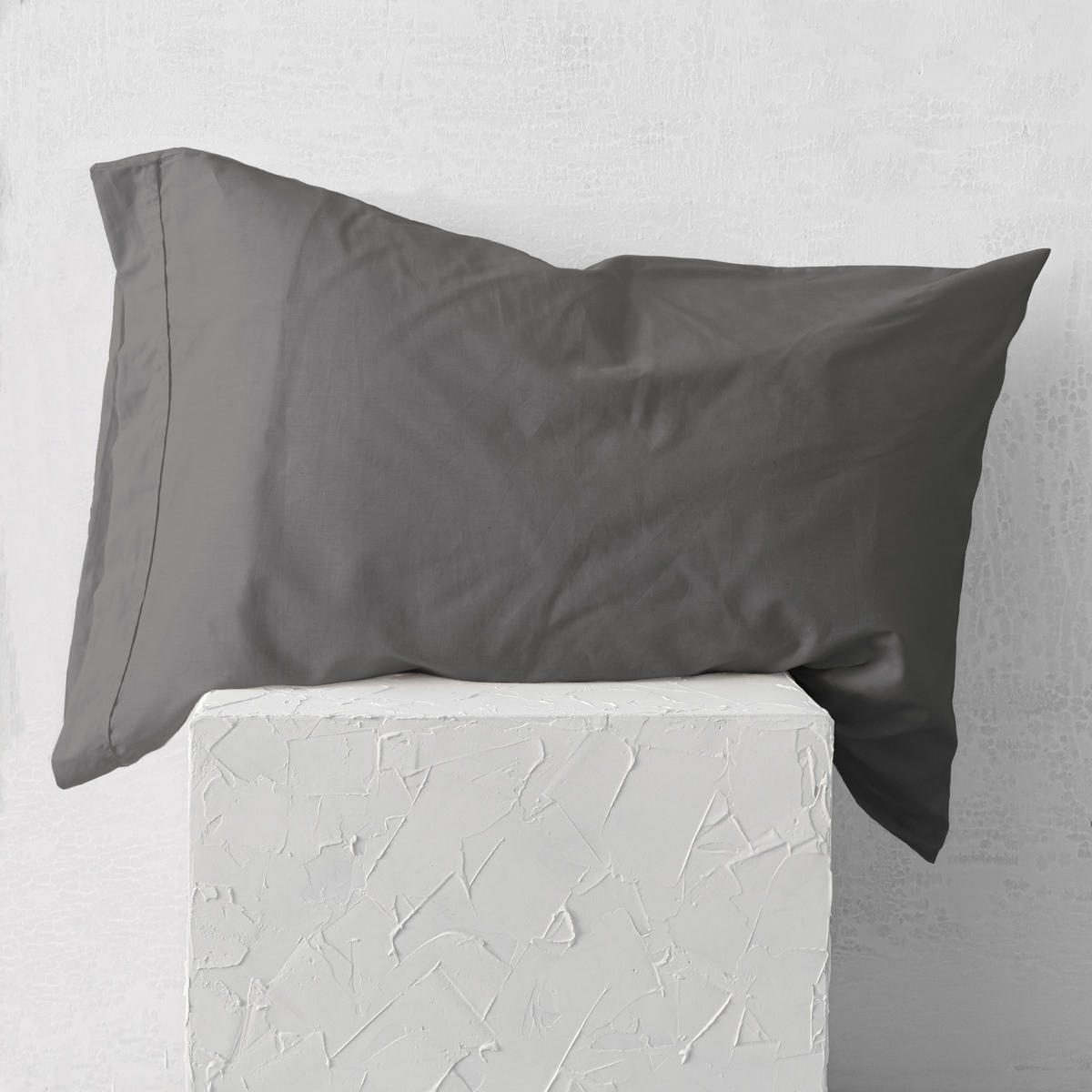 KISSENBEZUG Basic Dunkelgrau 50x75 cm (x2) - Pinienfarben, Textil (50/75cm) - Happy Friday