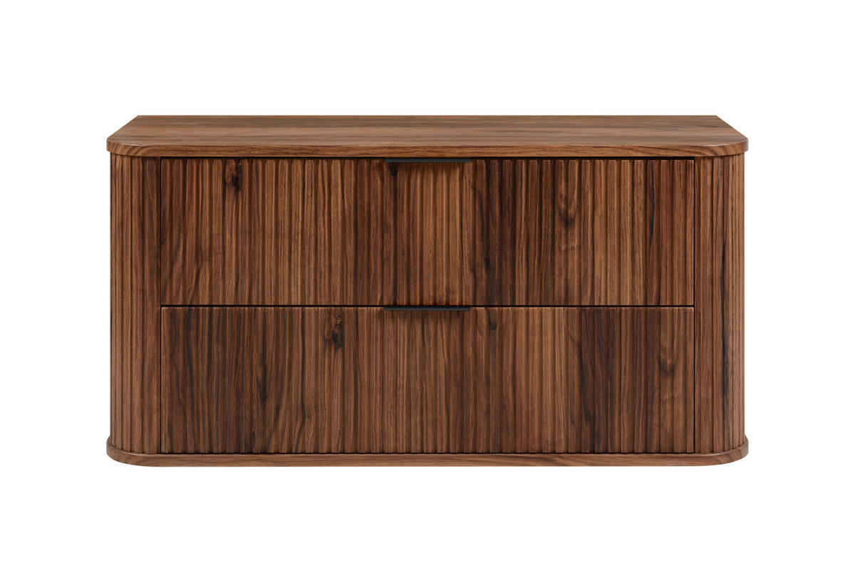 BADEZIMMERSCHRANK, Eiche-Nussbaum, Schwarze Griffe, 41,5 x 100 x 51,7 cm - Dunkelbraun/Schwarz, Holzwerkstoff/Kunststoff (100/51.7/41.5cm) - 3XE LIVING
