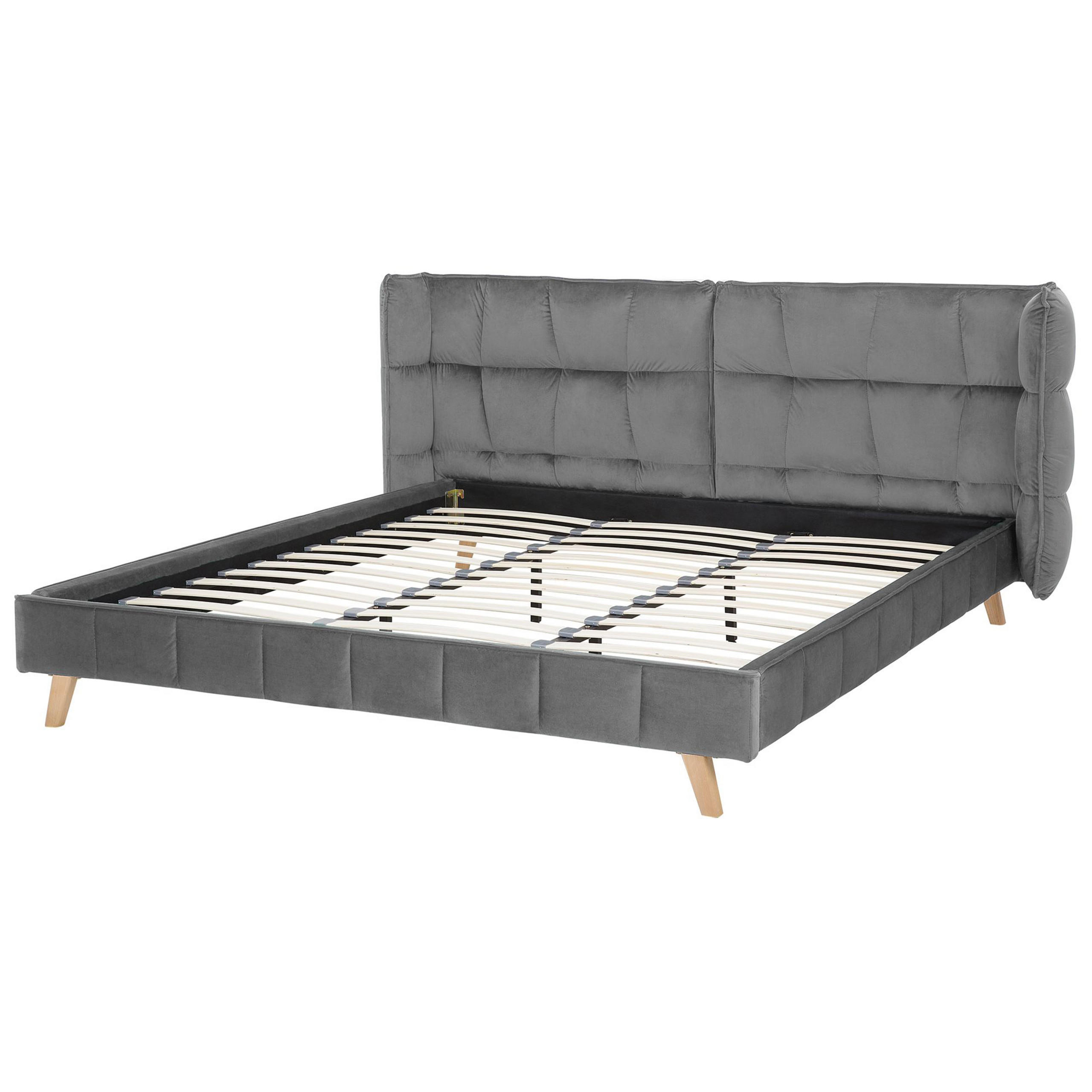 Beliani Polsterbett Grau 180x200 cm
