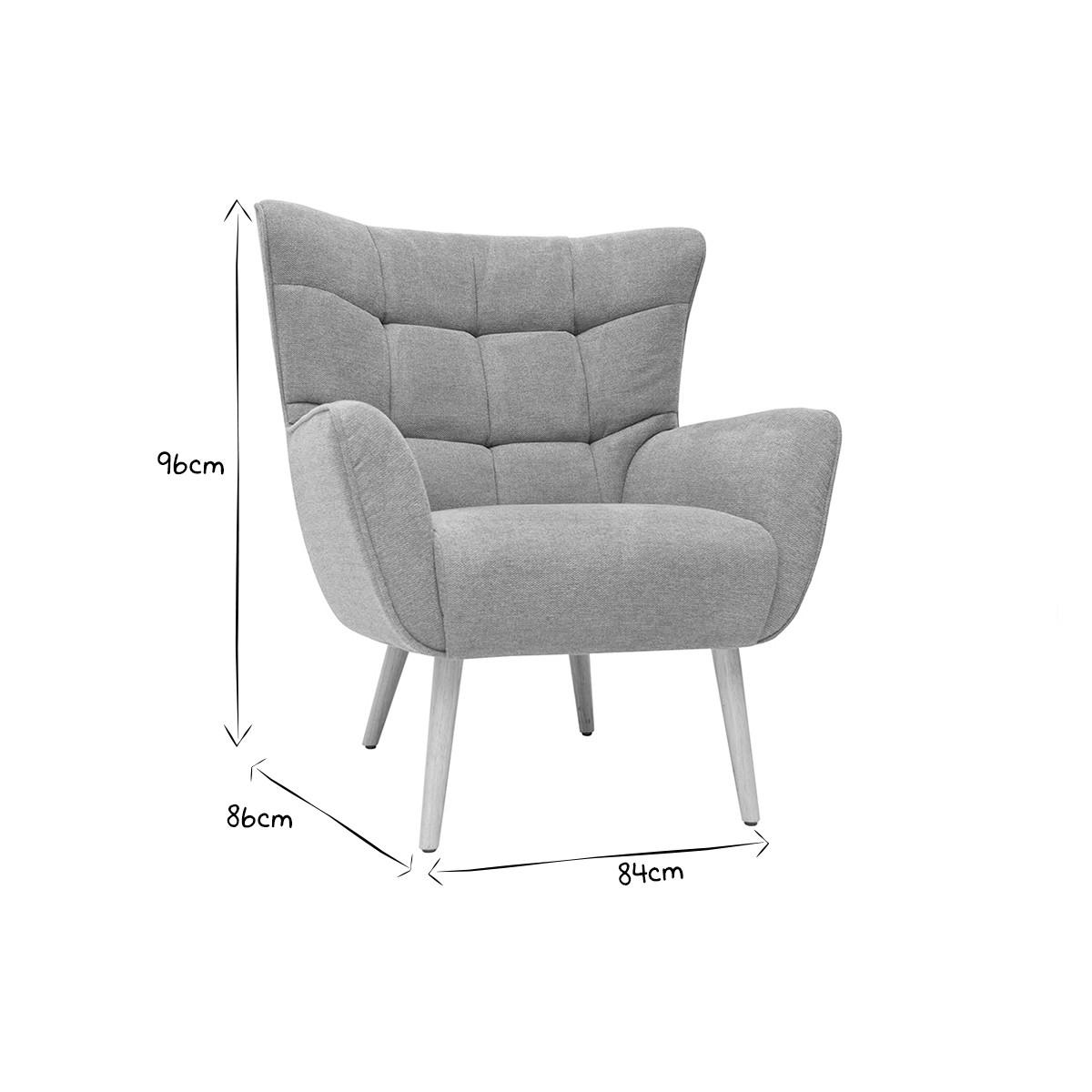 SESSEL Skandinavisch Terrakotta Stoff Holz AVERY - Terracotta, Textil (86/96/84cm) - Miliboo