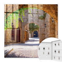 SCHLÜSSELBOX Weiß 30x30 cm – Türöffnung nach rechts - Steinstraße - Beige, Metall (30/30/5cm) - TULUP