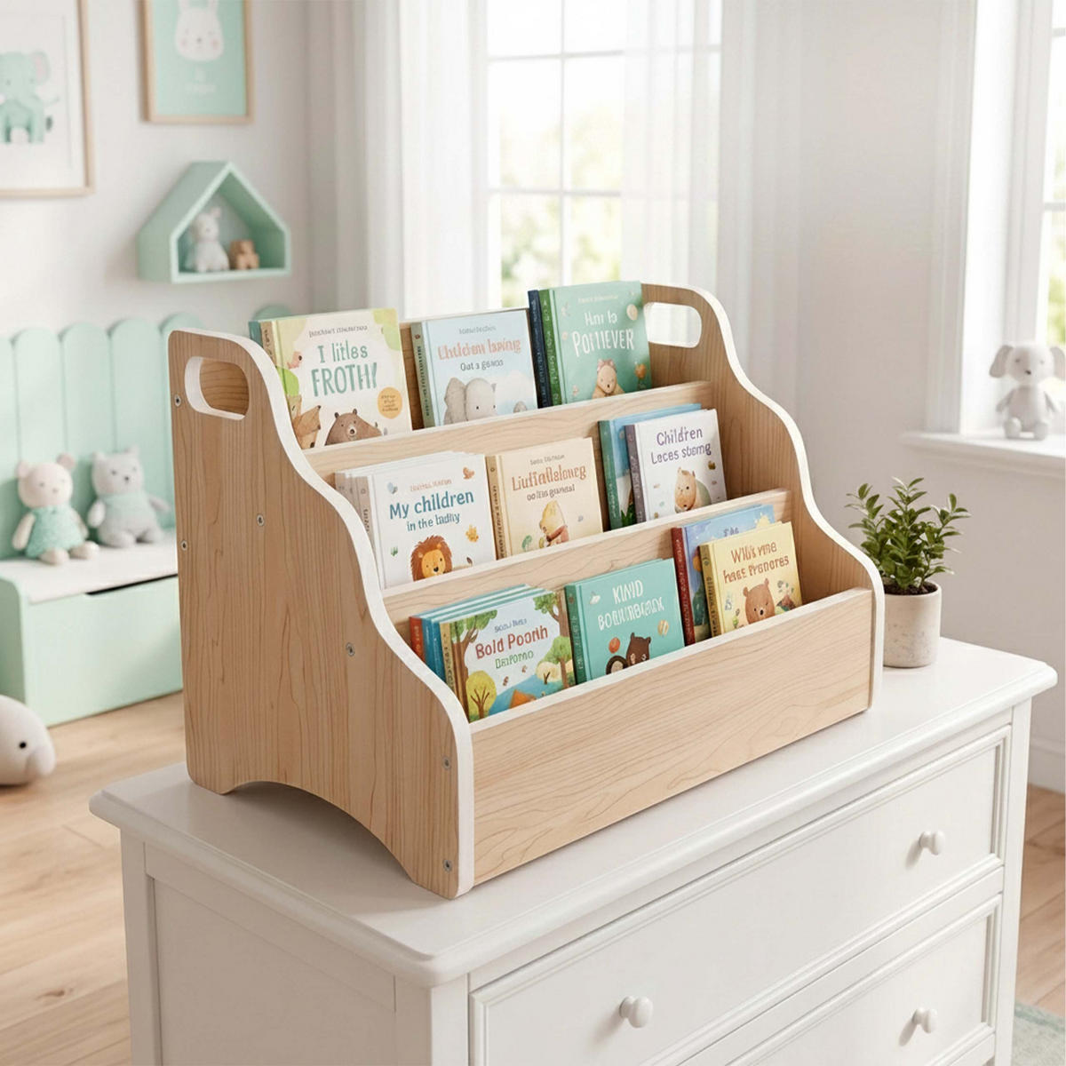 RAFT Natural MDF 3 compartimente - maro deschis, compozit lemnos (51/31/28cm) - Relaxdays